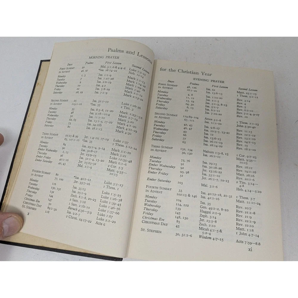Vintage 1945 Book Of Common Prayer Psalter Episcopal Church Black Hardcover